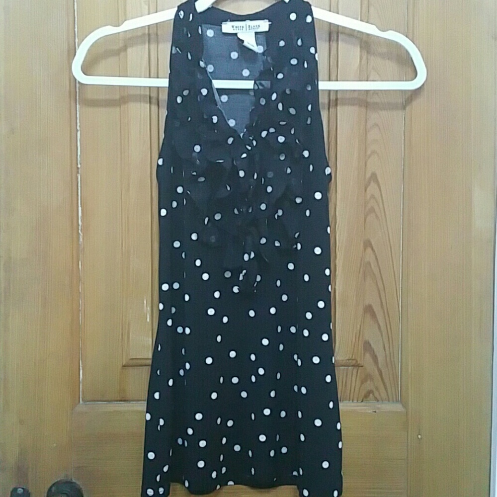 Black and White Polka Dot Blouse by WHBM. Size S.